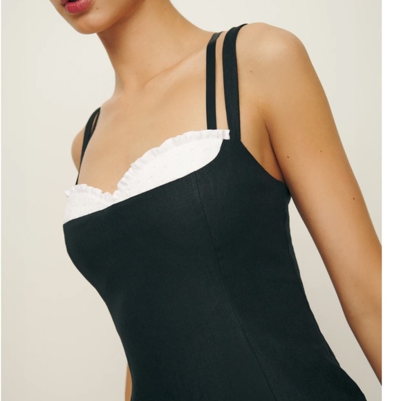 NWT Reformation Lovella Linen Dress - Black - Picture 2 of 9